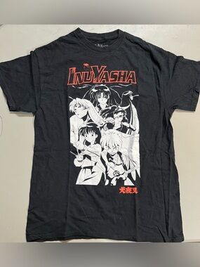 Inuyasha Anime Graphic Tee Women’s Size M Black Manga Short Sleeve Shirt
